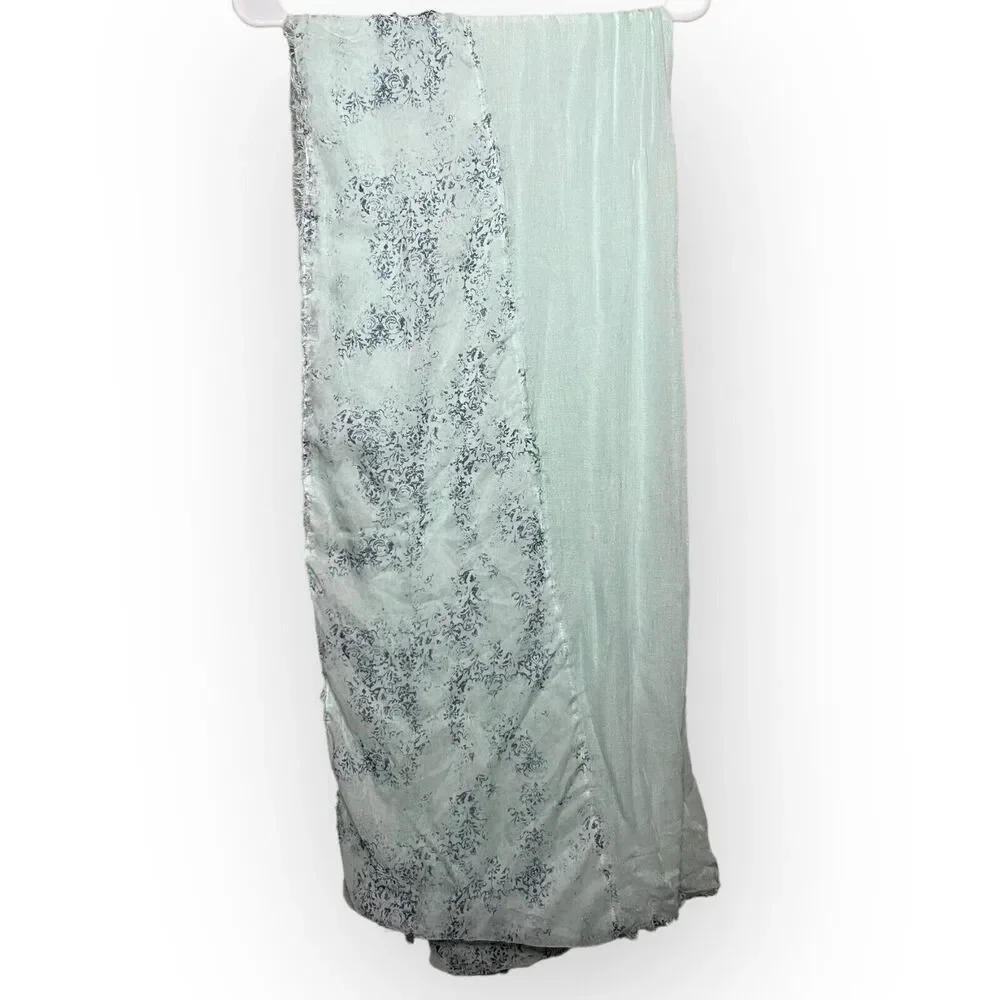 Collection 18 Women's Sheer Mint Green & Blue Floral Scarf Wrap Shawl One Size